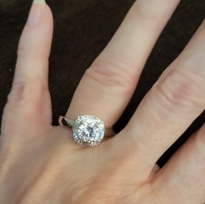 Engagement Ring in Silver and CZ  |  CZ Engagement Ring for women